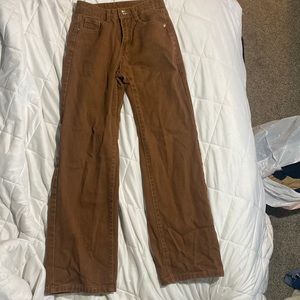Brown High Rise And Wide Leg Pants
